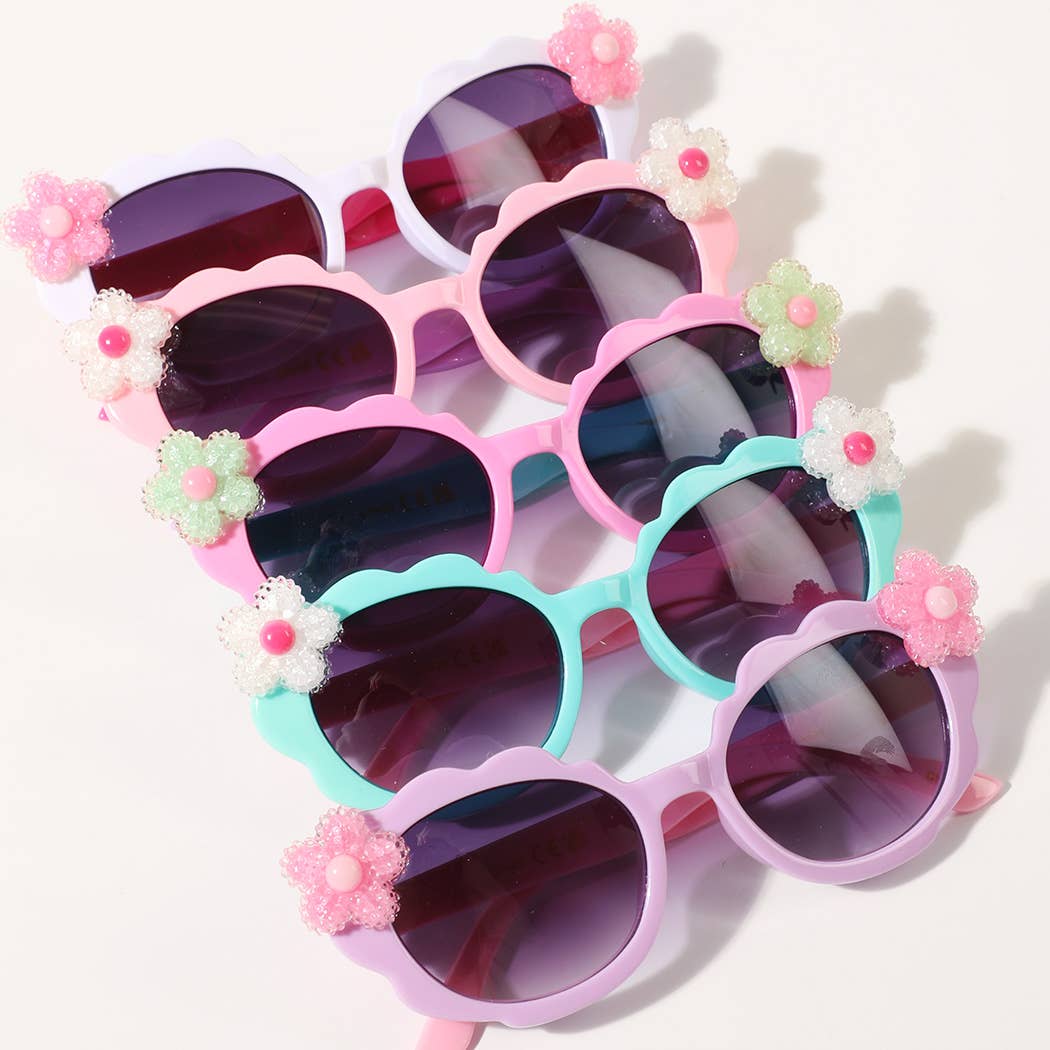 Colorful Fashion Sunglasses with Flower