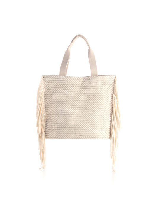 Ivory Fringe Tote