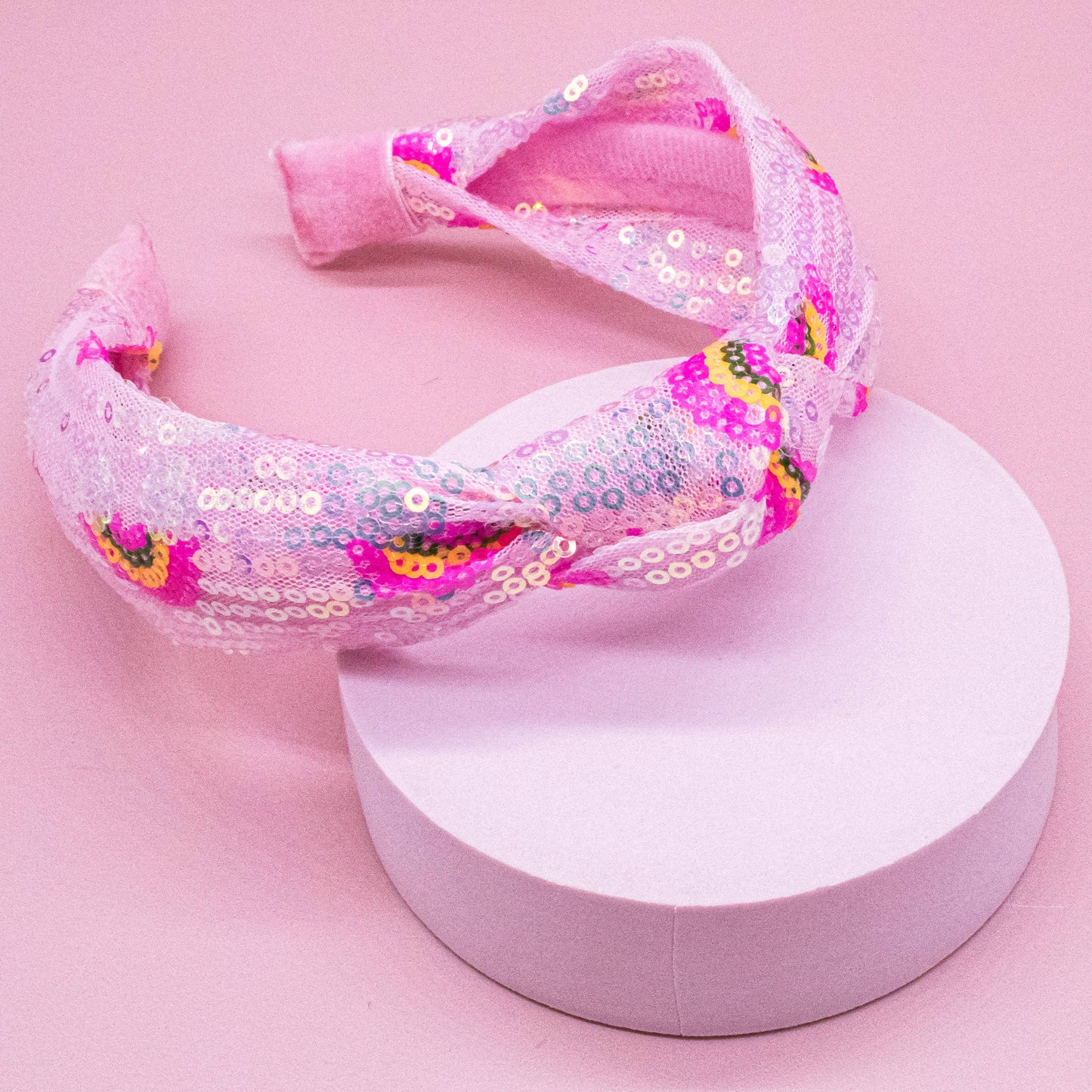 Sequin Knot Headband - Rainbow