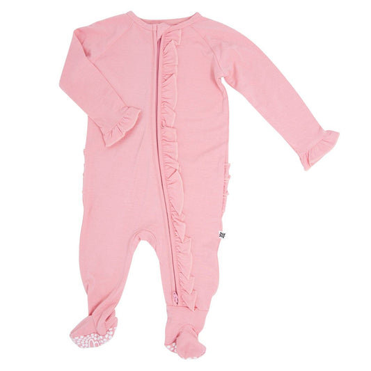 Pink Ruffle Footie