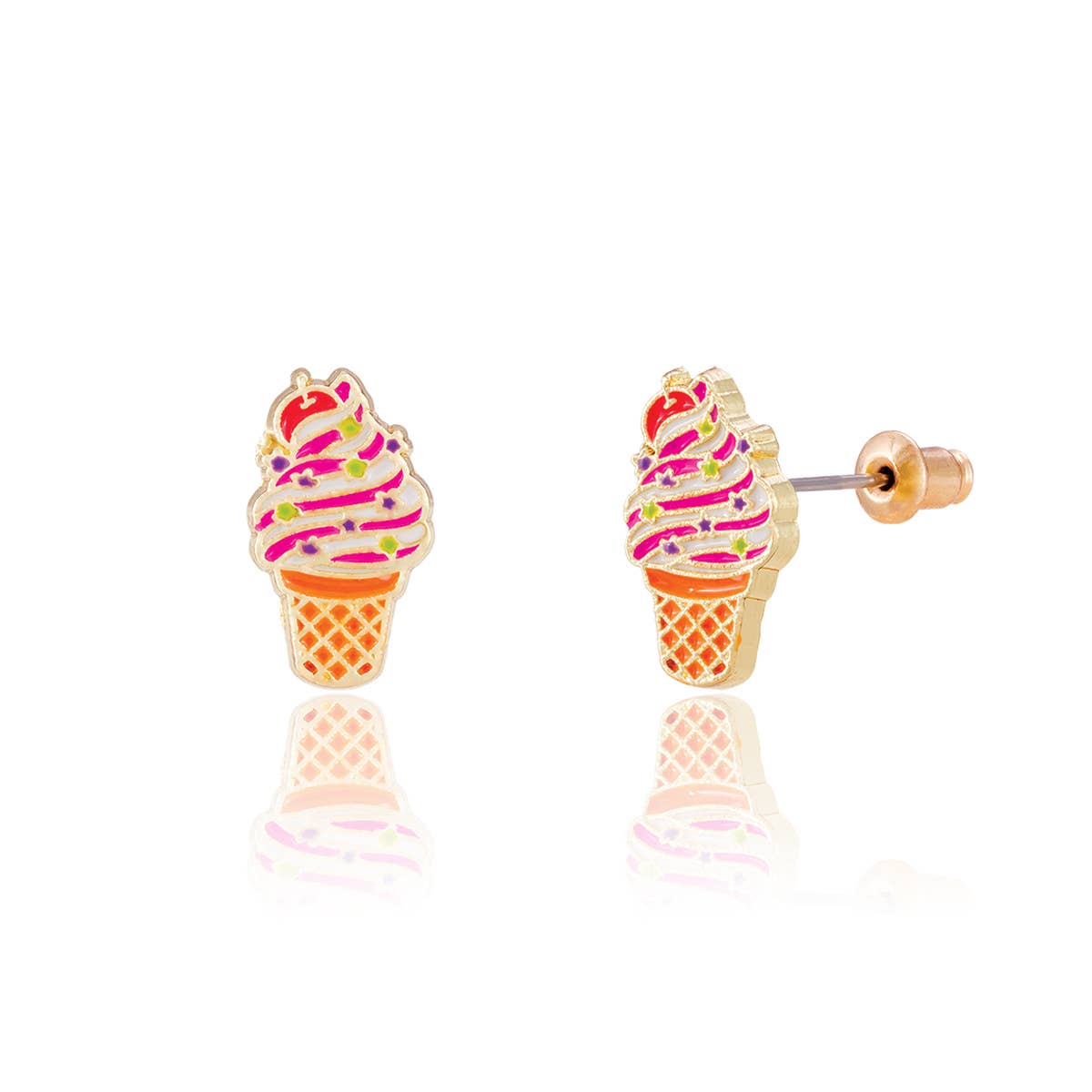 Soft Serve Swirl Stud Earrings