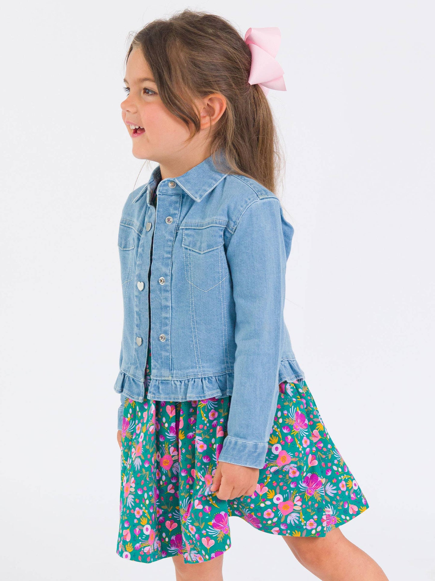 Denim Ruffle Jean Jacket