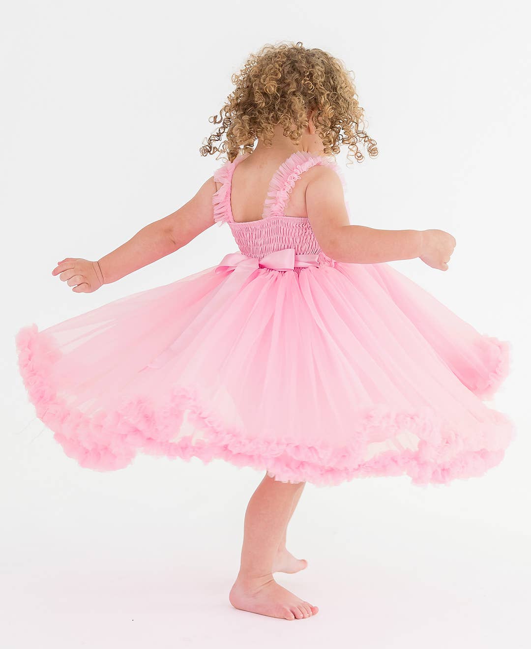Pink Tulle Sleeveless Princess Dress