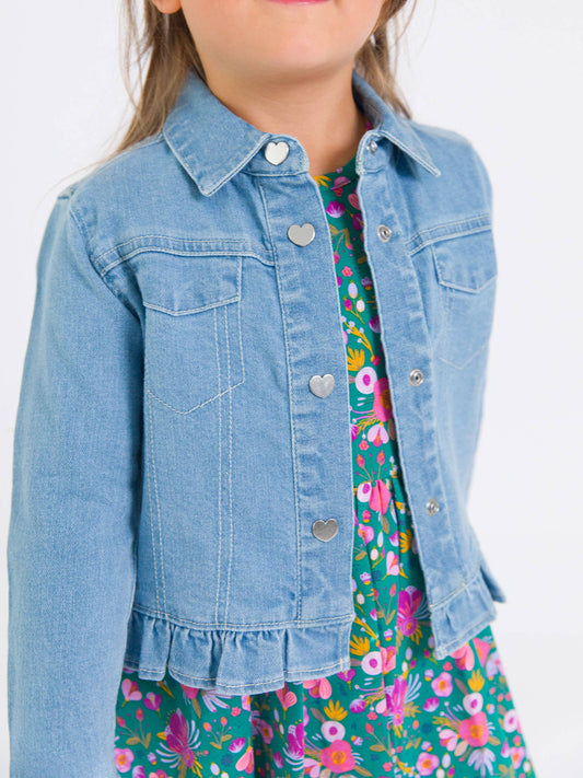 Denim Ruffle Jean Jacket