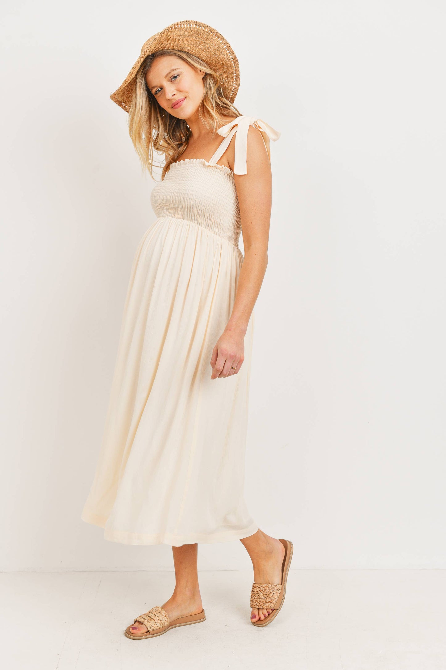 Tie Strap Maternity Dress