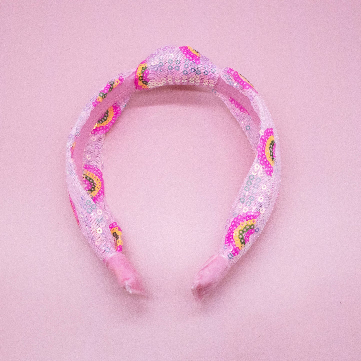 Sequin Knot Headband - Rainbow