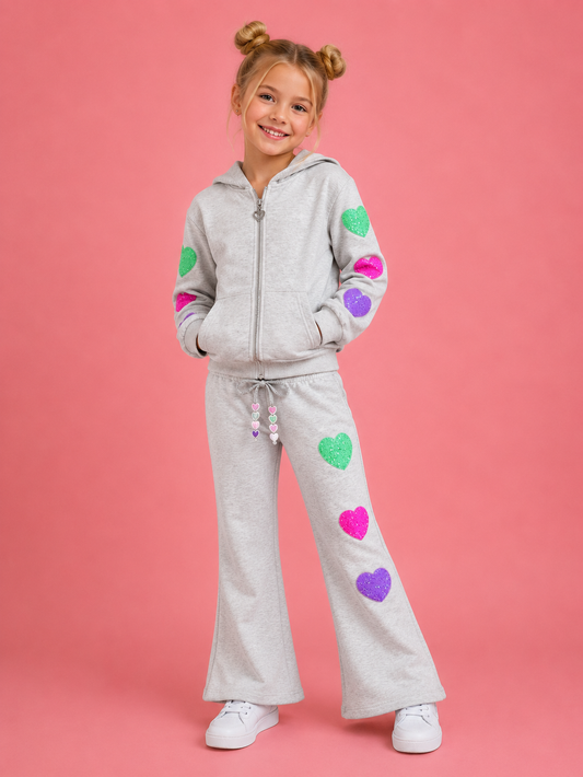 Sequin Heart Lounge Set