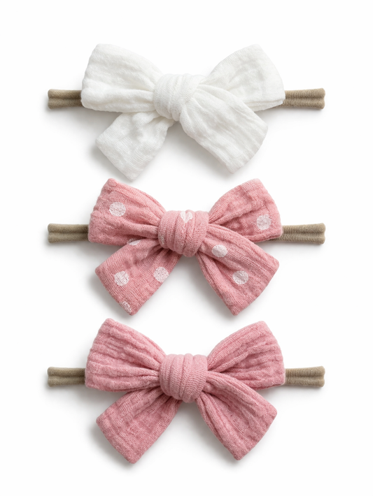 3-Pack Nylon Bows: Eloise
