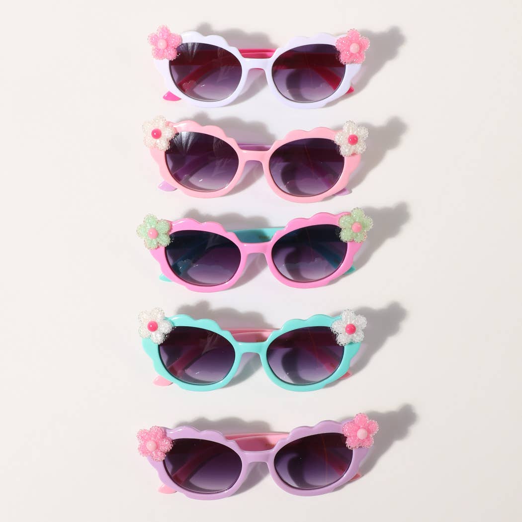Colorful Fashion Sunglasses with Flower