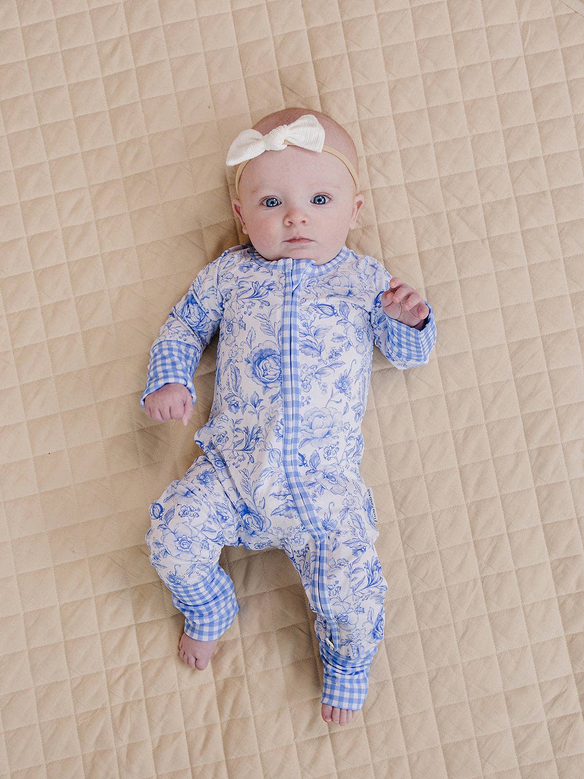 Blue Flowers Bamboo Romper