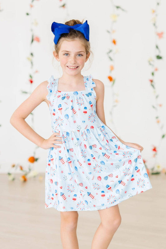 Firework Ruffle Cross Back Dress