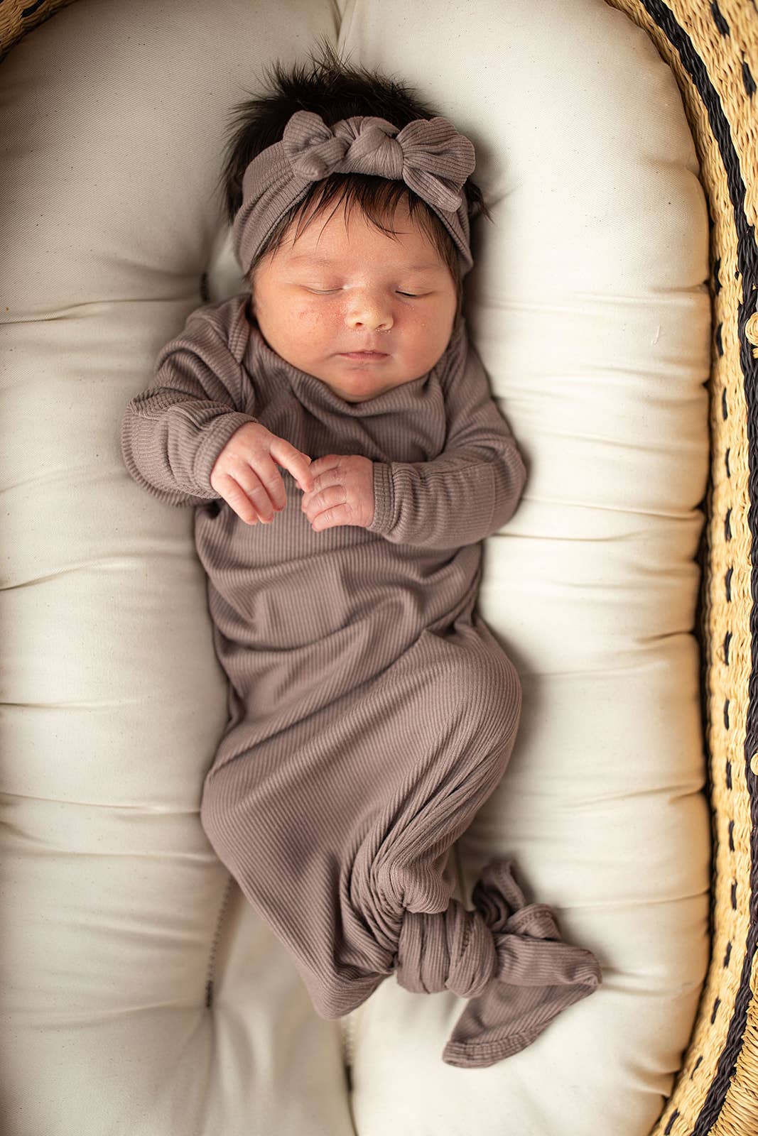 Cocoa Ribbed Knotted Gown