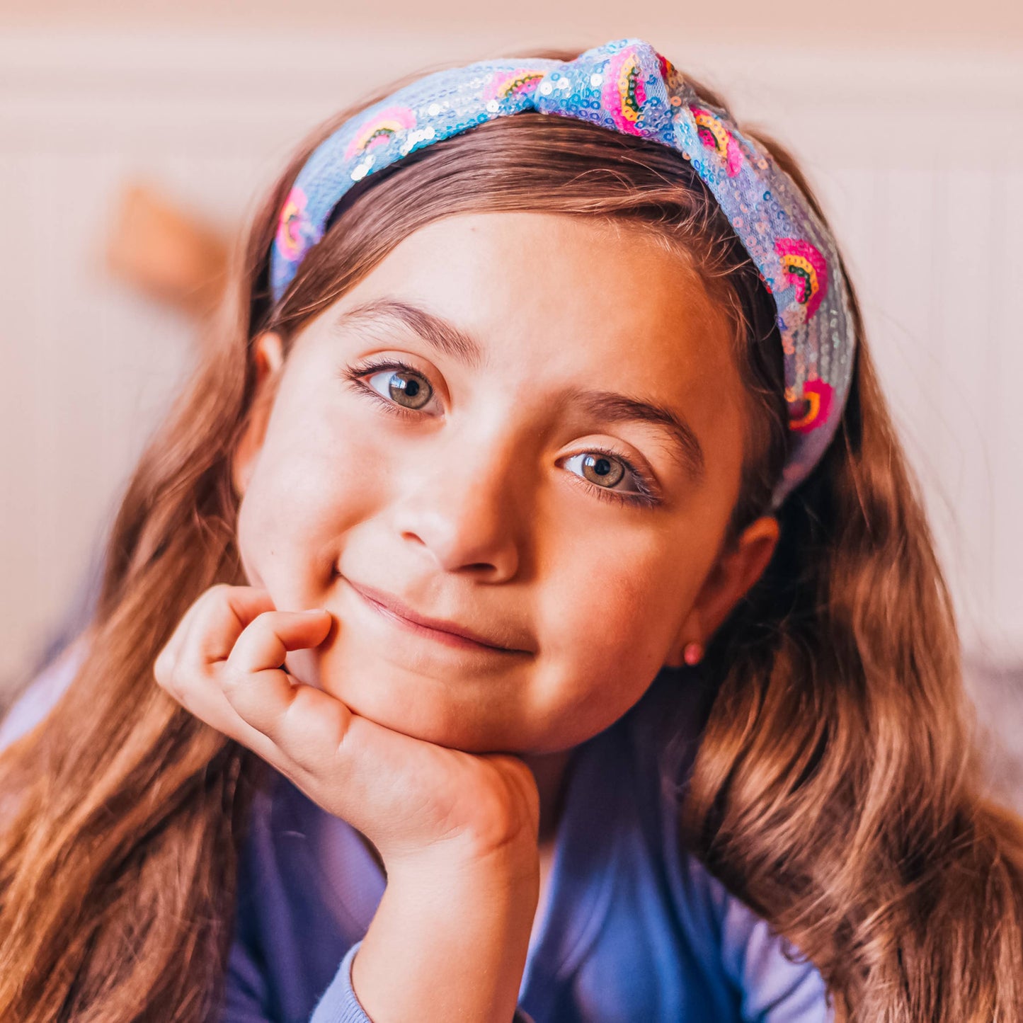 Sequin Knot Headband - Rainbow