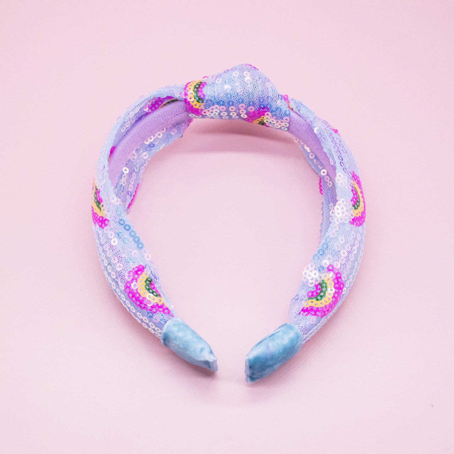 Sequin Knot Headband - Rainbow