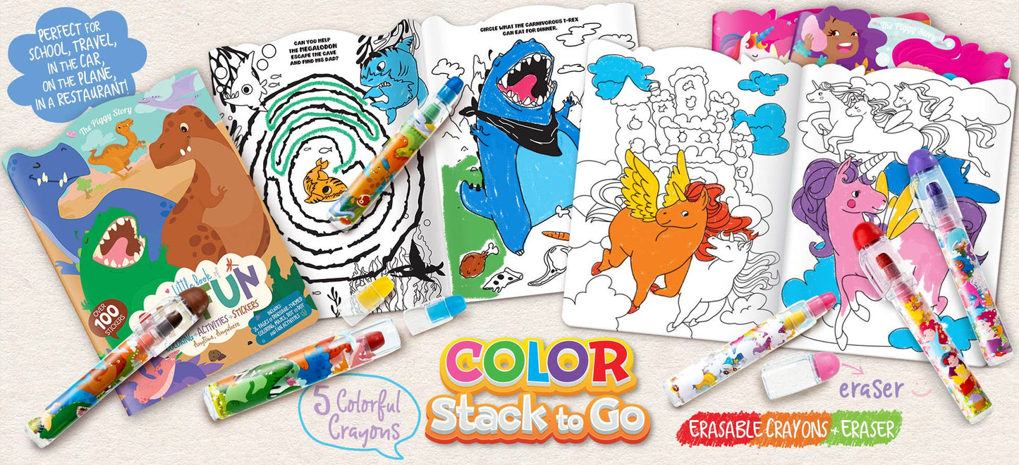 Color Stack to Go Erasable Dinosaur Crayons