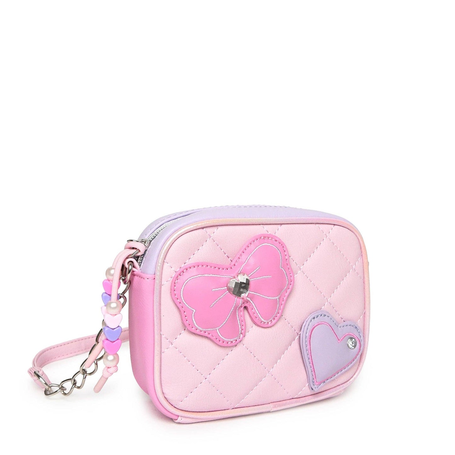 Quilted Bow Patched Crossbody Bag