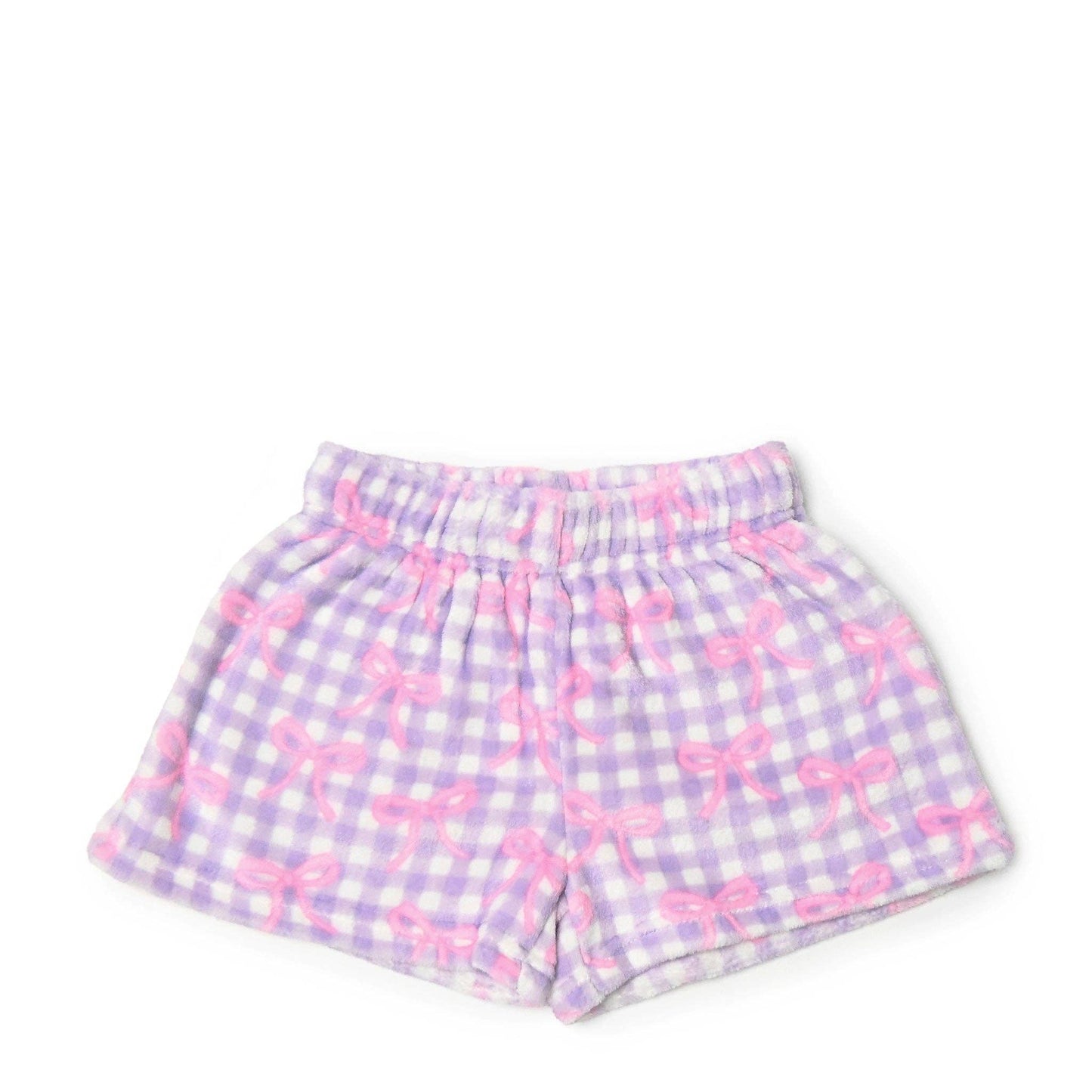 Gingham Bow Cozy Pajama Shorts