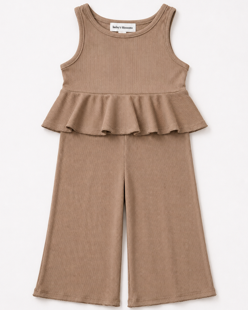 Peplum Top & Wide Leg Two Piece Set