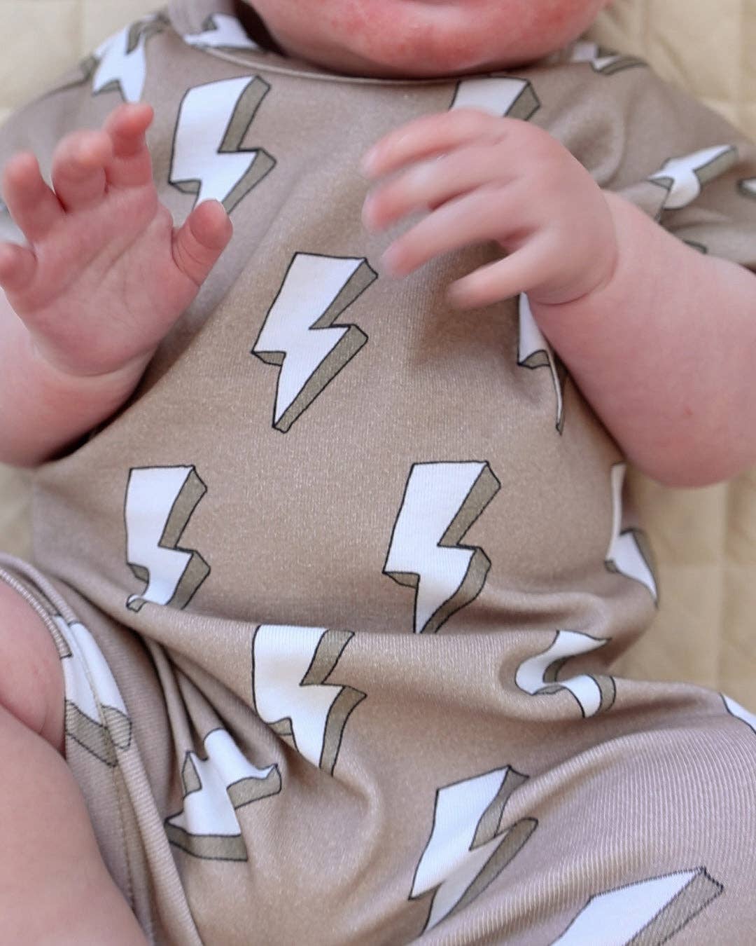 Electric Beige Cotton Romper