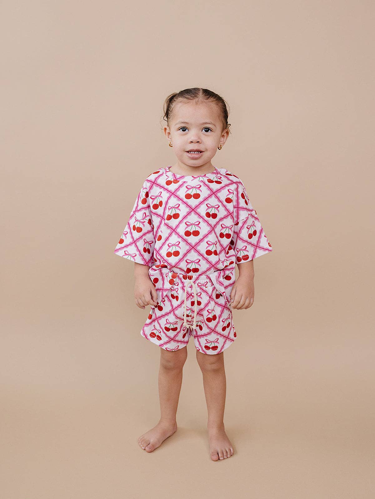 Cherry Bow Shorts Set