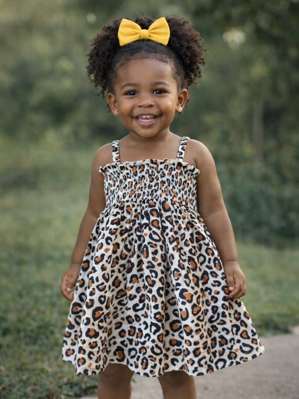 Leopard Muslin Dress