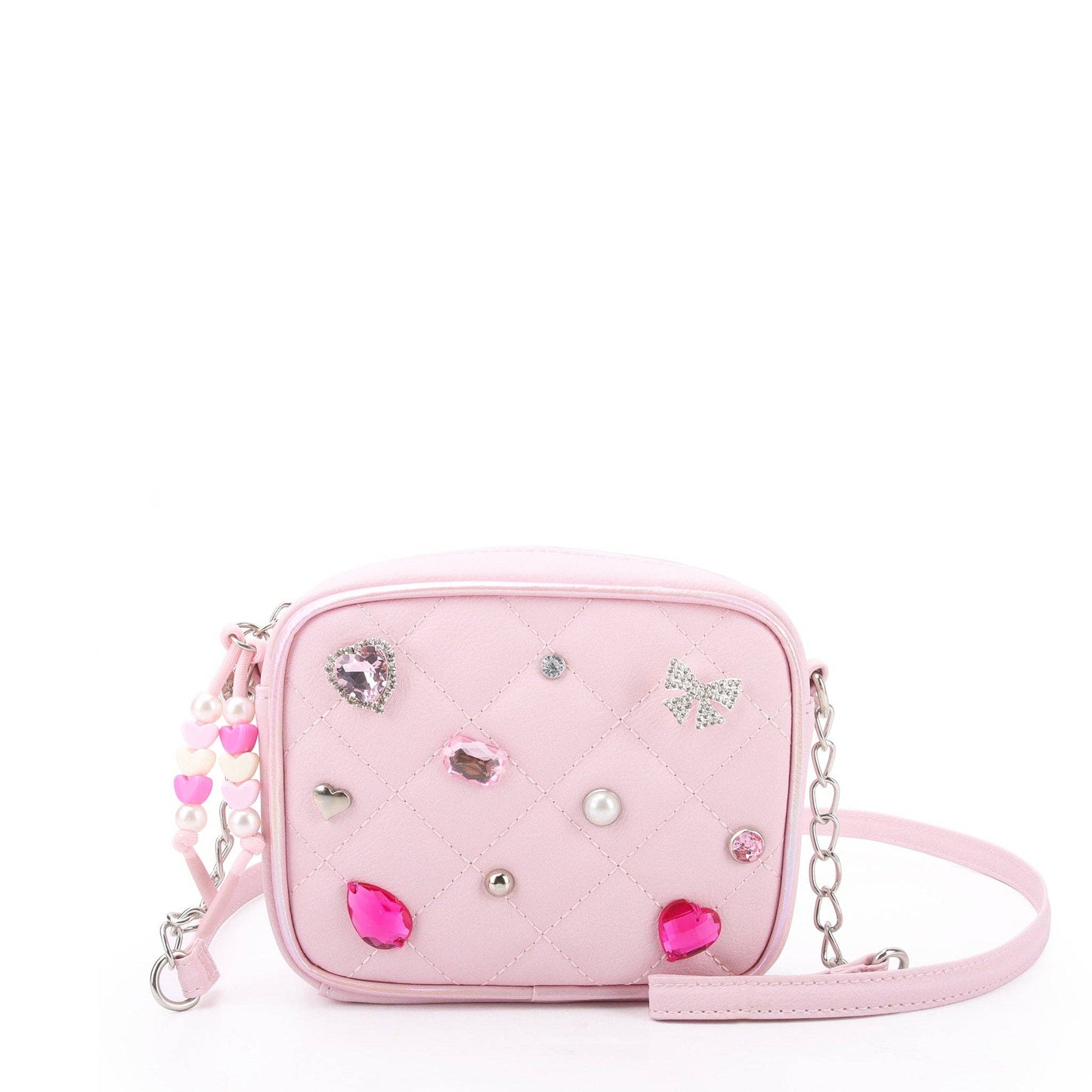 Quilted Rhinestone Mini Crossbody Bag