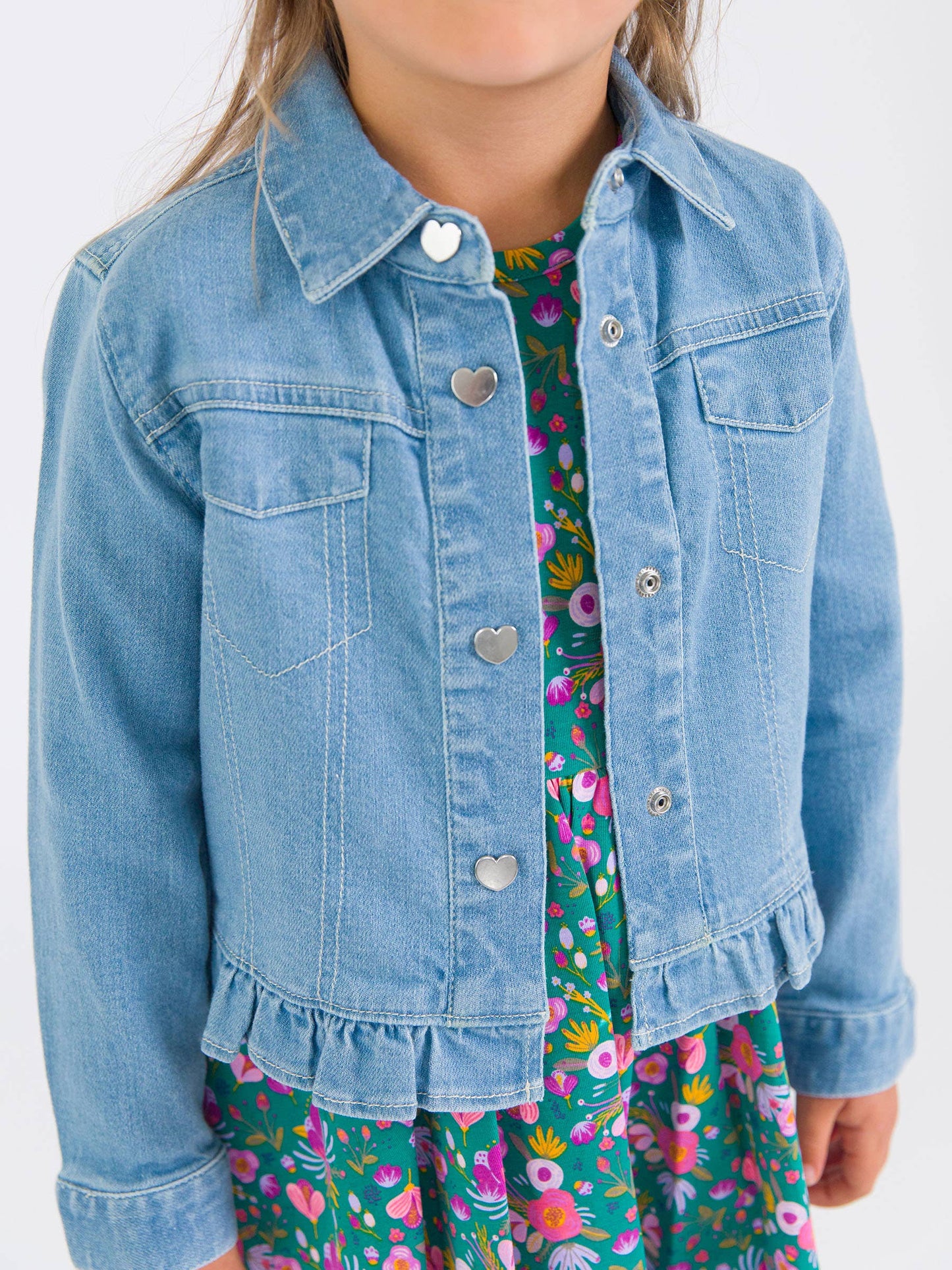 Denim Ruffle Jean Jacket