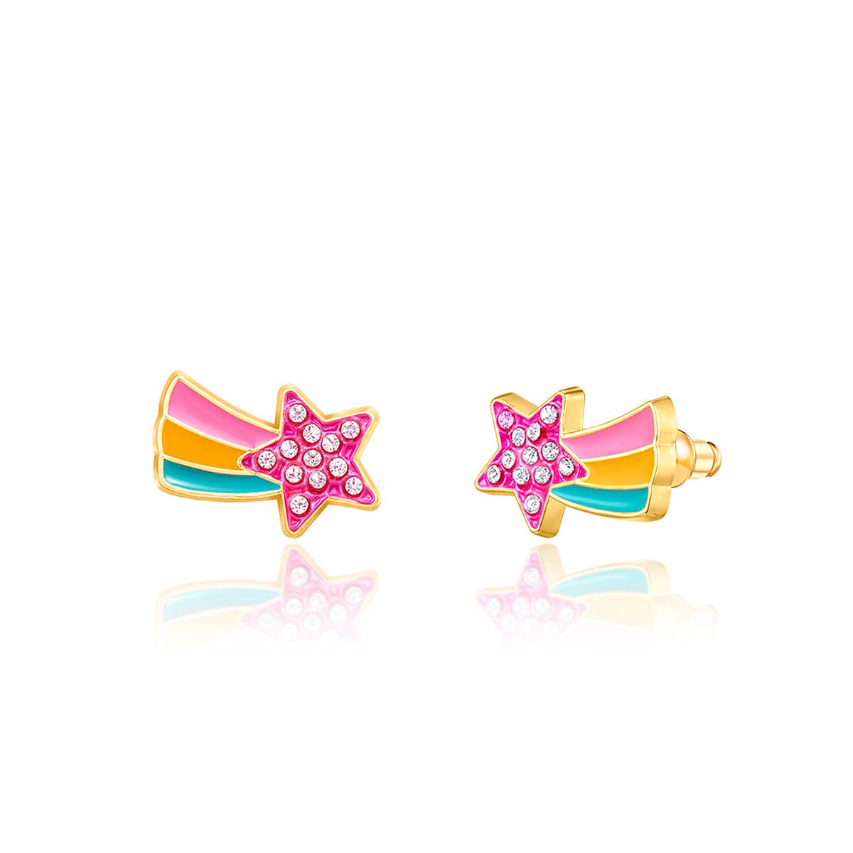Crystal Shooting Star Stud Earrings