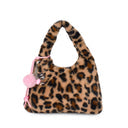 Leopard Plush Hobo Bag