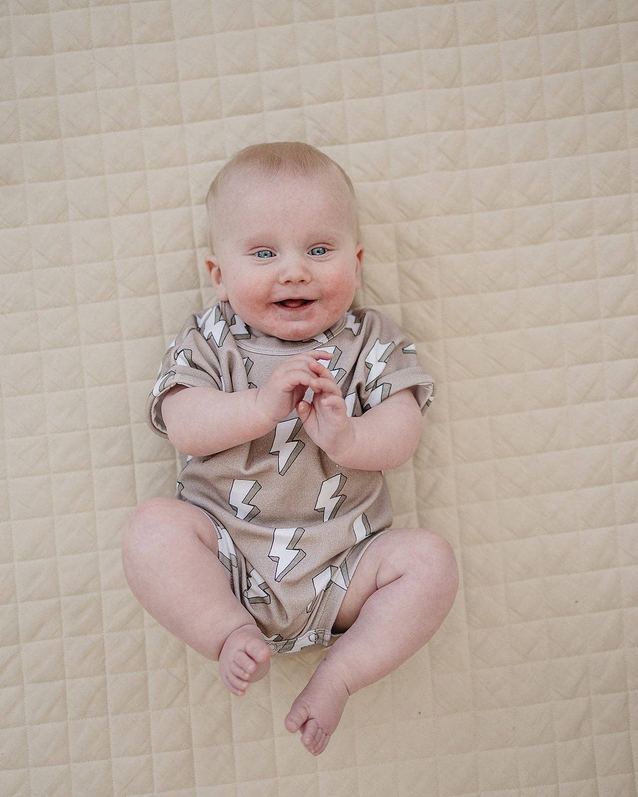 Electric Beige Cotton Romper