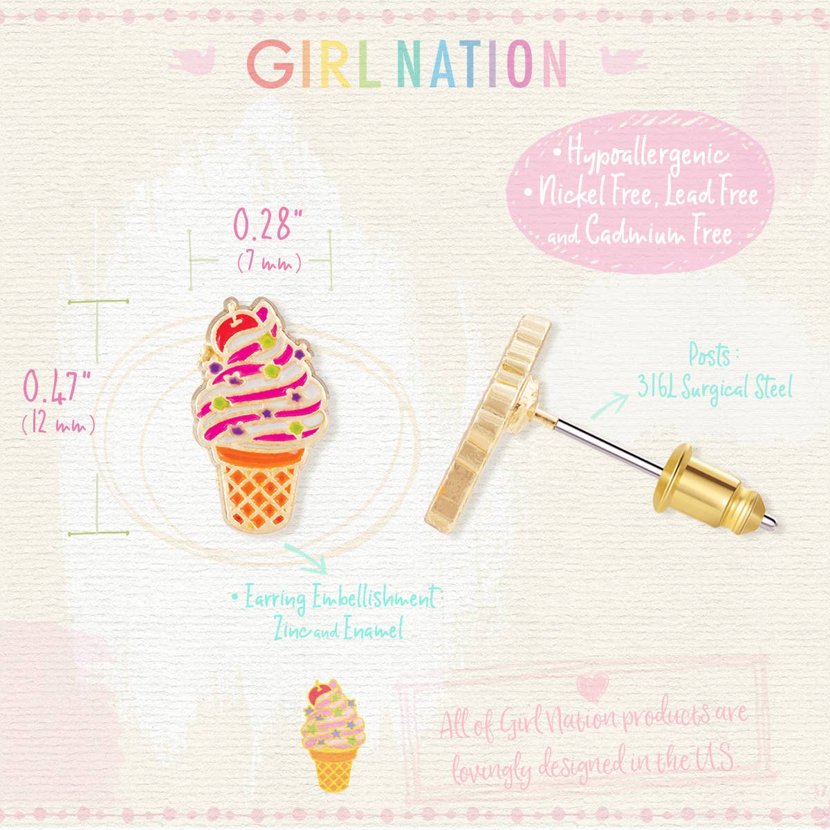 Soft Serve Swirl Stud Earrings