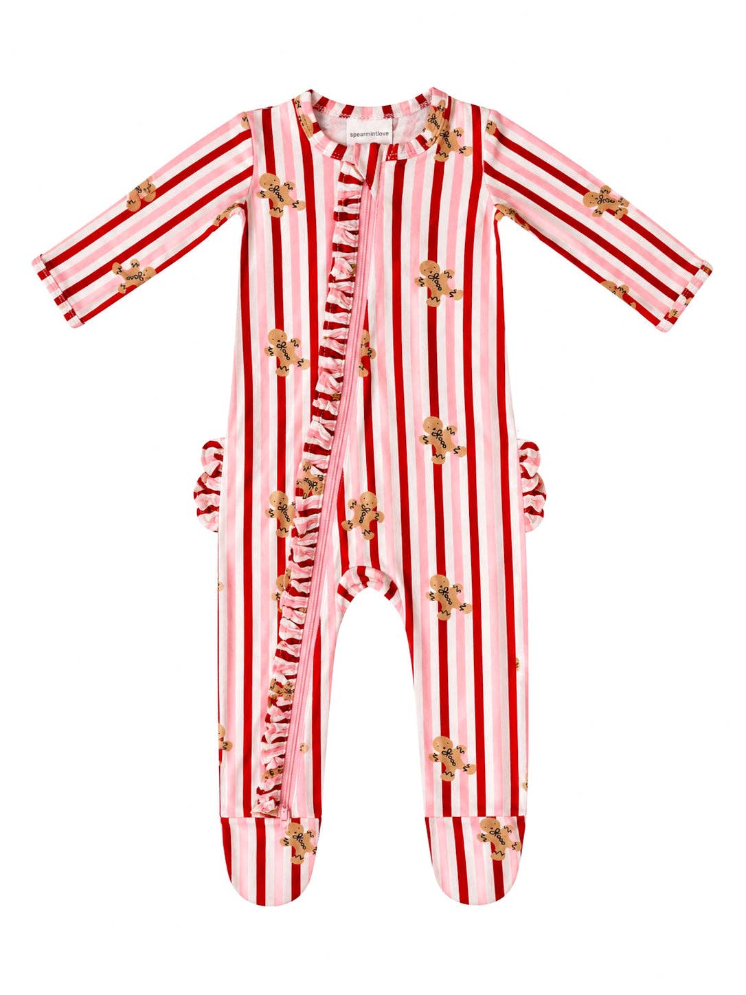 Gingerbread Lane Pink Ruffle Footie