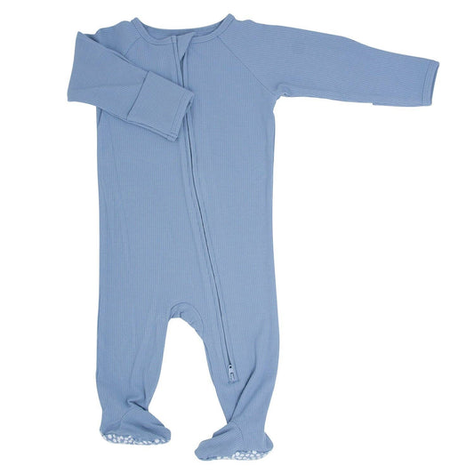 Blue Fog Zipper Footie