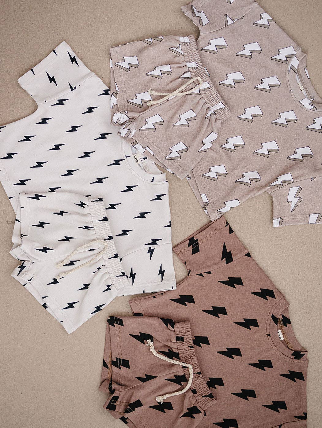 Mocha Bolts Shorts Set