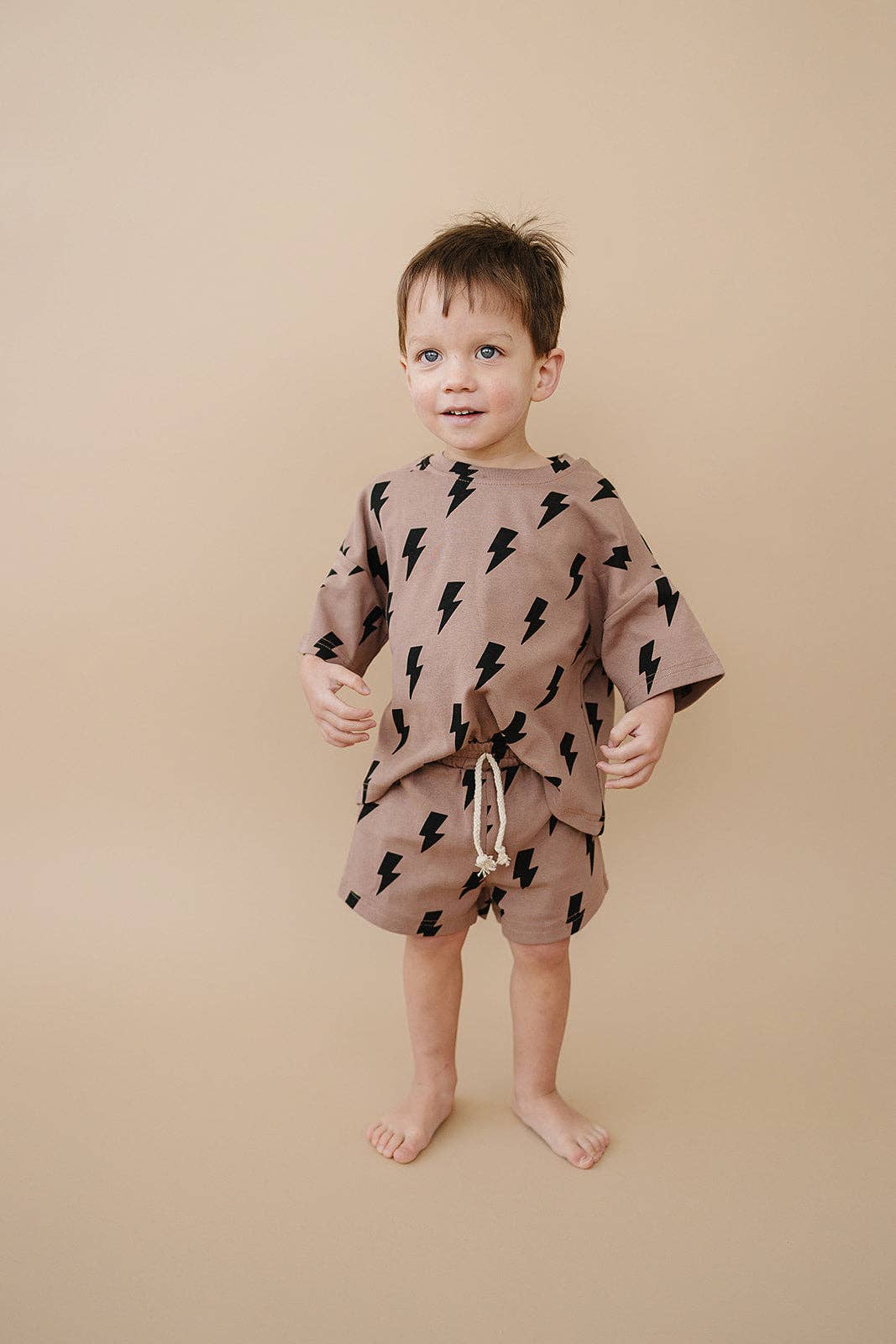 Mocha Bolts Shorts Set