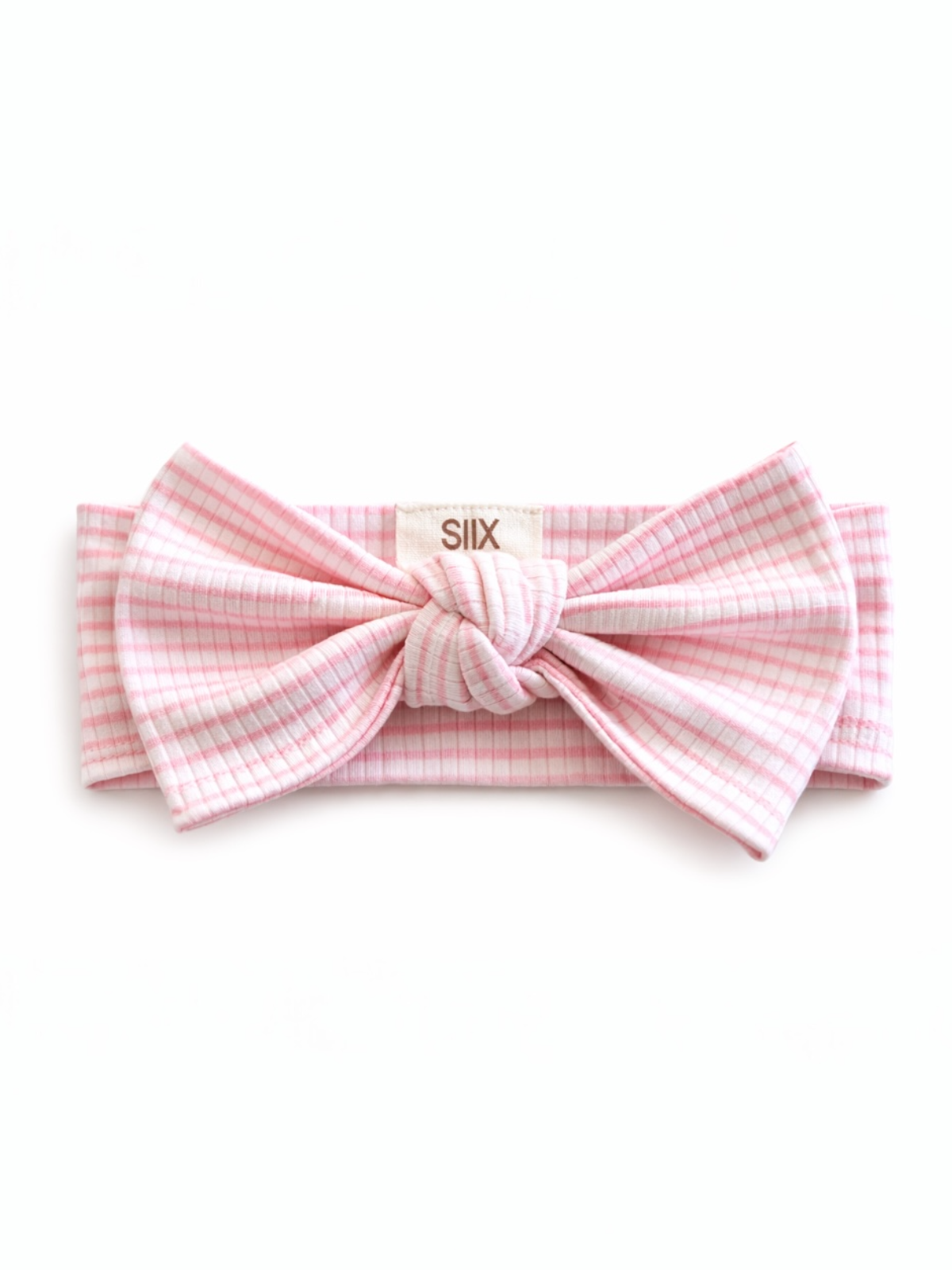 Pink Stripe Ribbed Bow