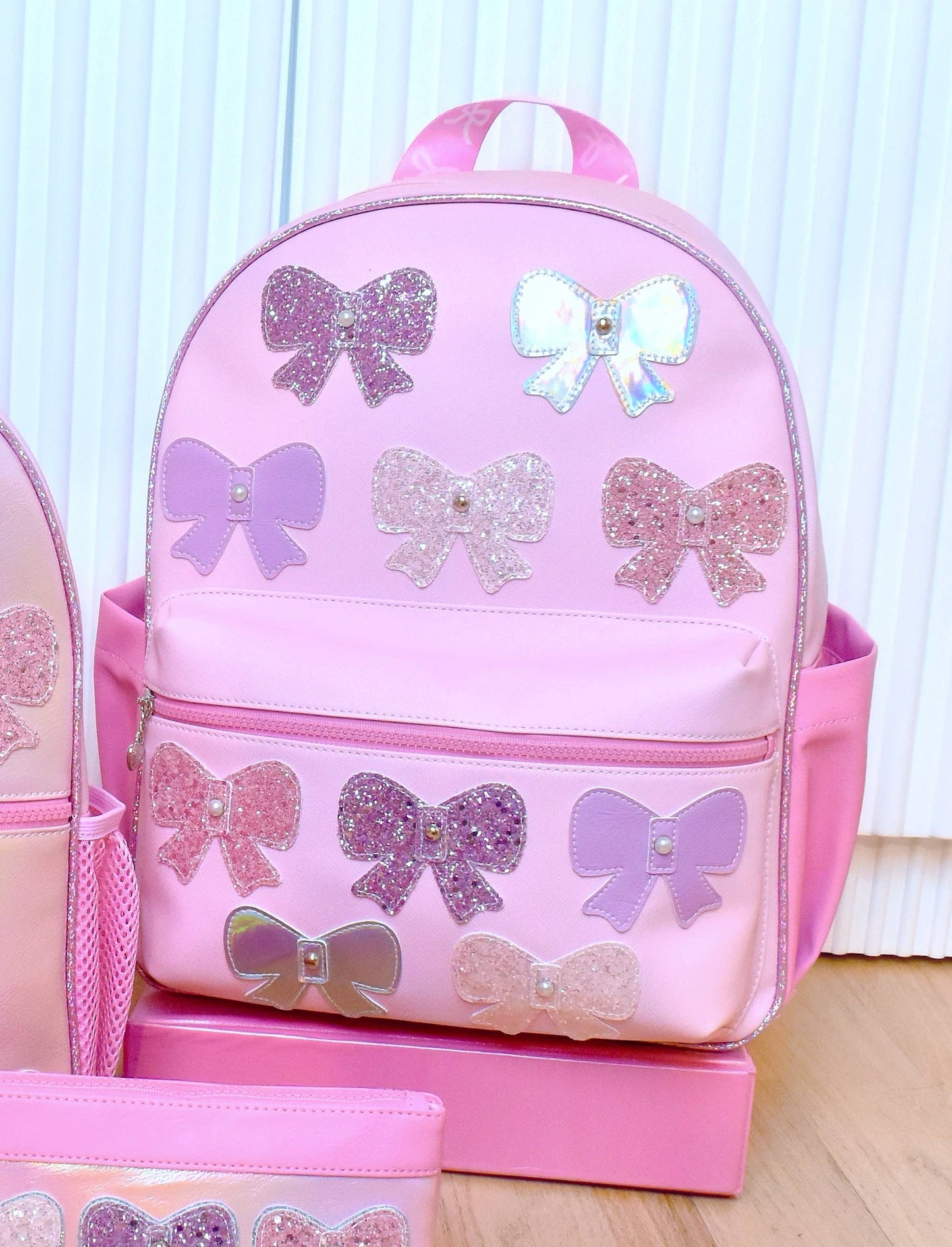 Glitter Bow Patch Large Backpack