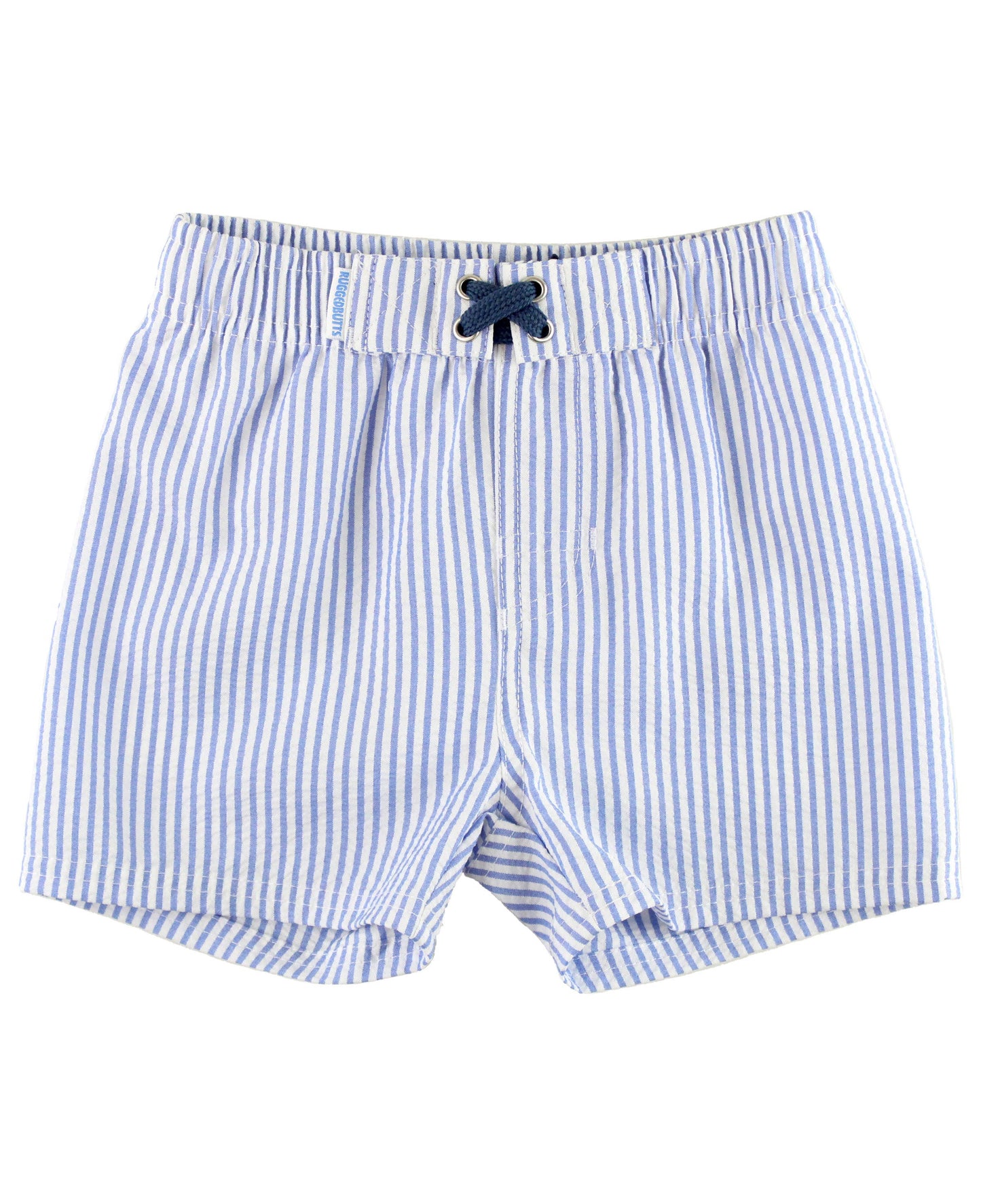 Blue Seersucker Swim Trunks