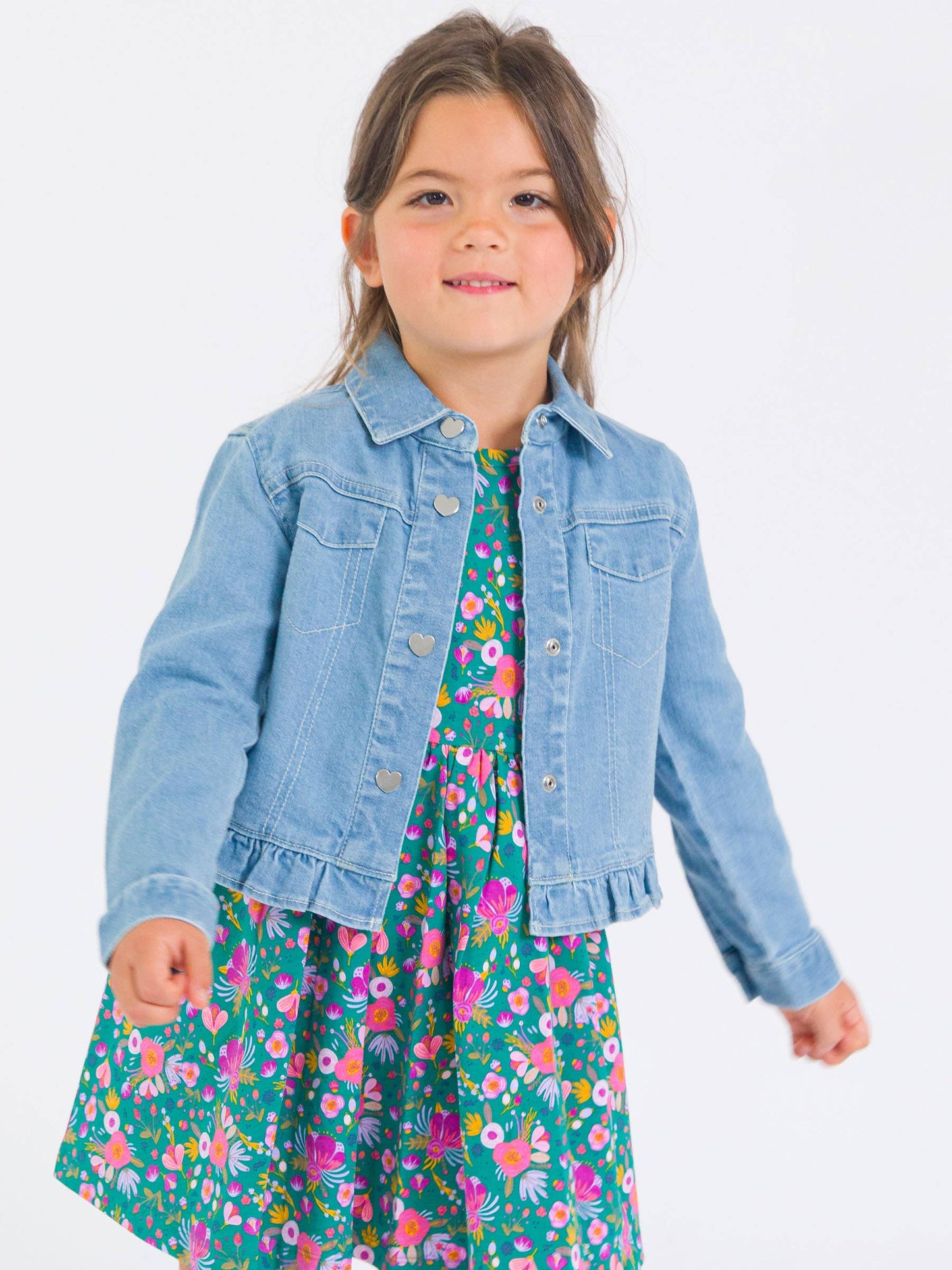 Denim Ruffle Jean Jacket
