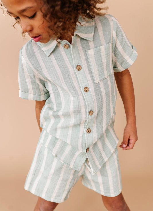 Boys Linen Set - Mint