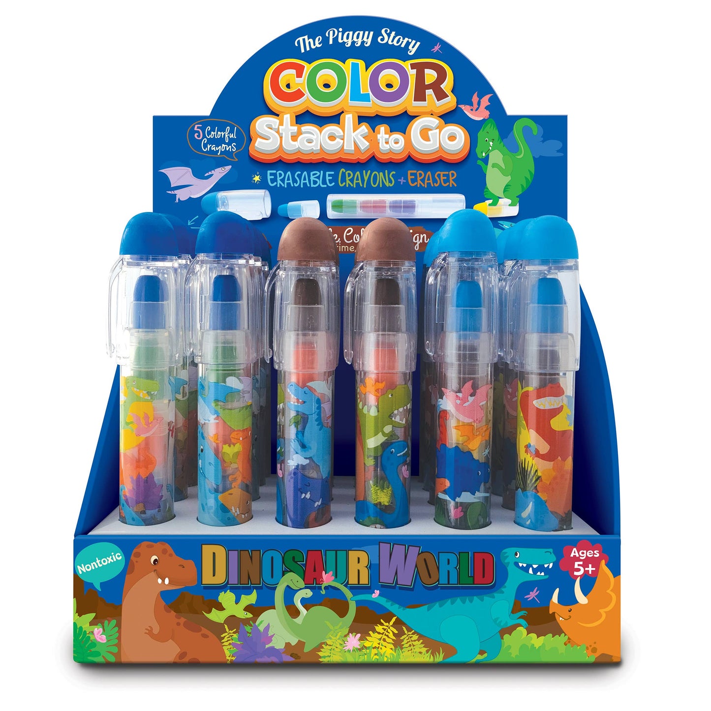 Color Stack to Go Erasable Dinosaur Crayons