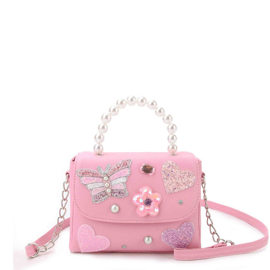 Butterfly Appliqué Top Handle Crossbody Bag