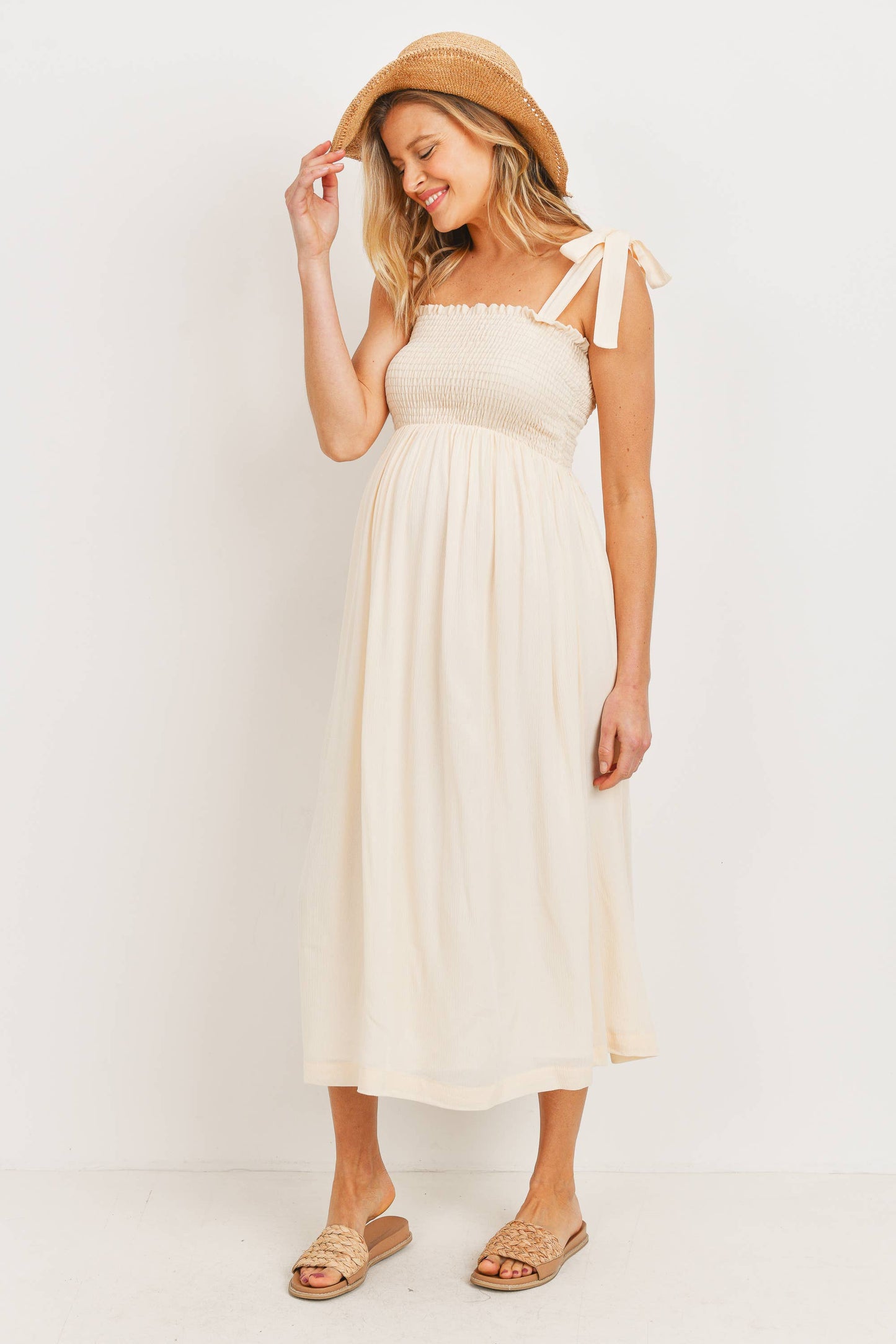 Tie Strap Maternity Dress
