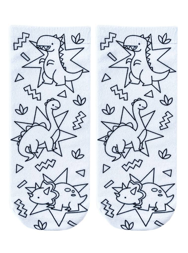 Coloring Socks - Days of the Dinosaurs
