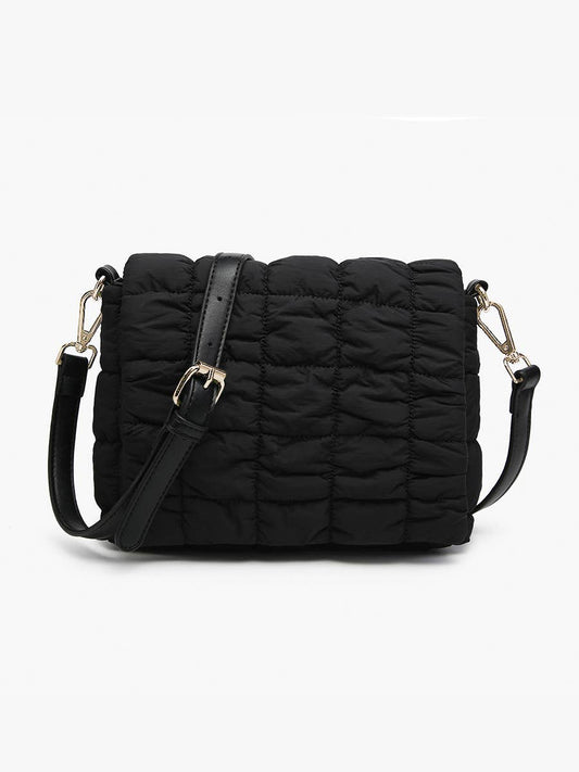 Tegan Quilted Nylon Crossbody with Snap Closure