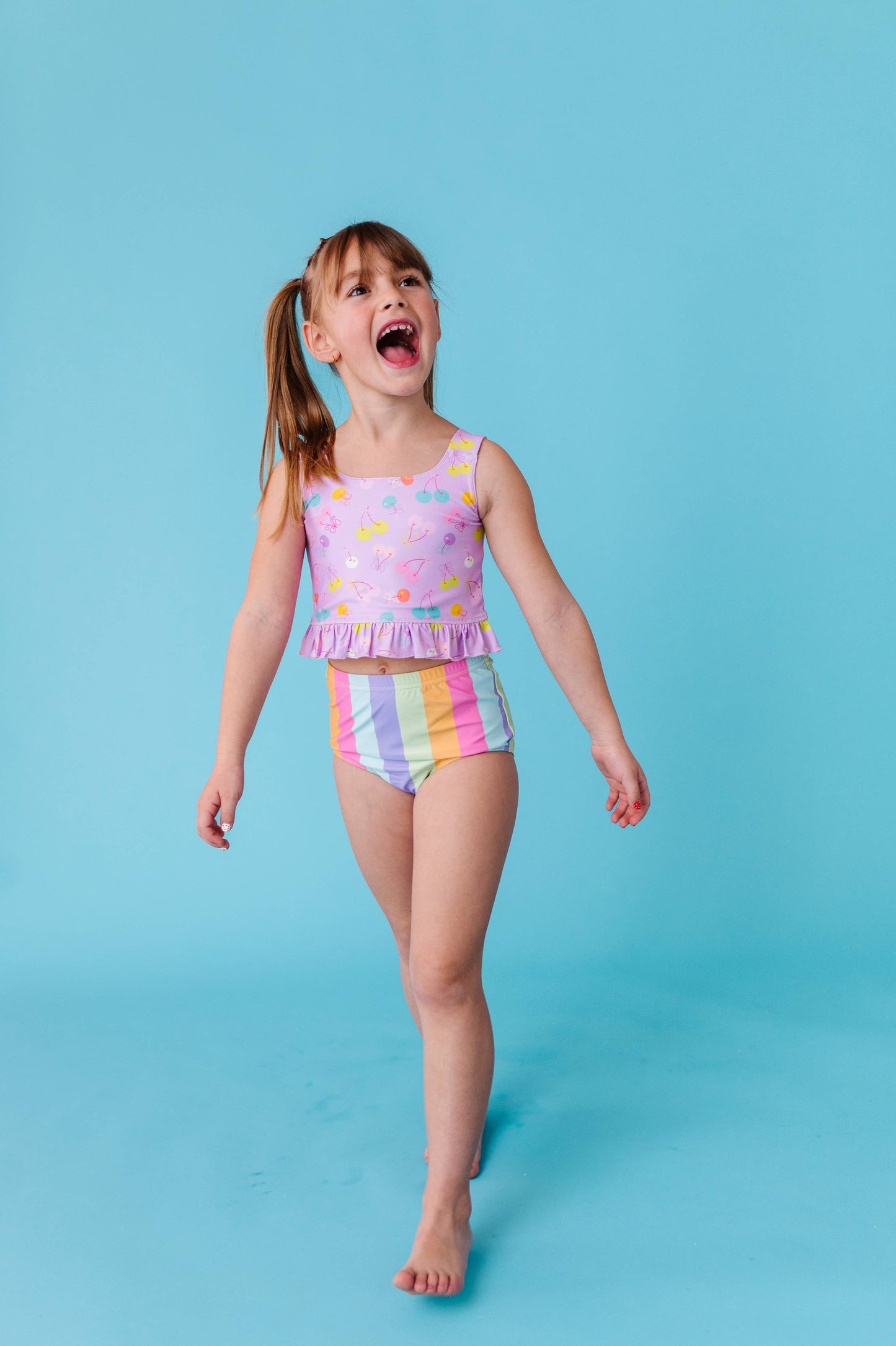 Cherry Crush Ruffle Tankini