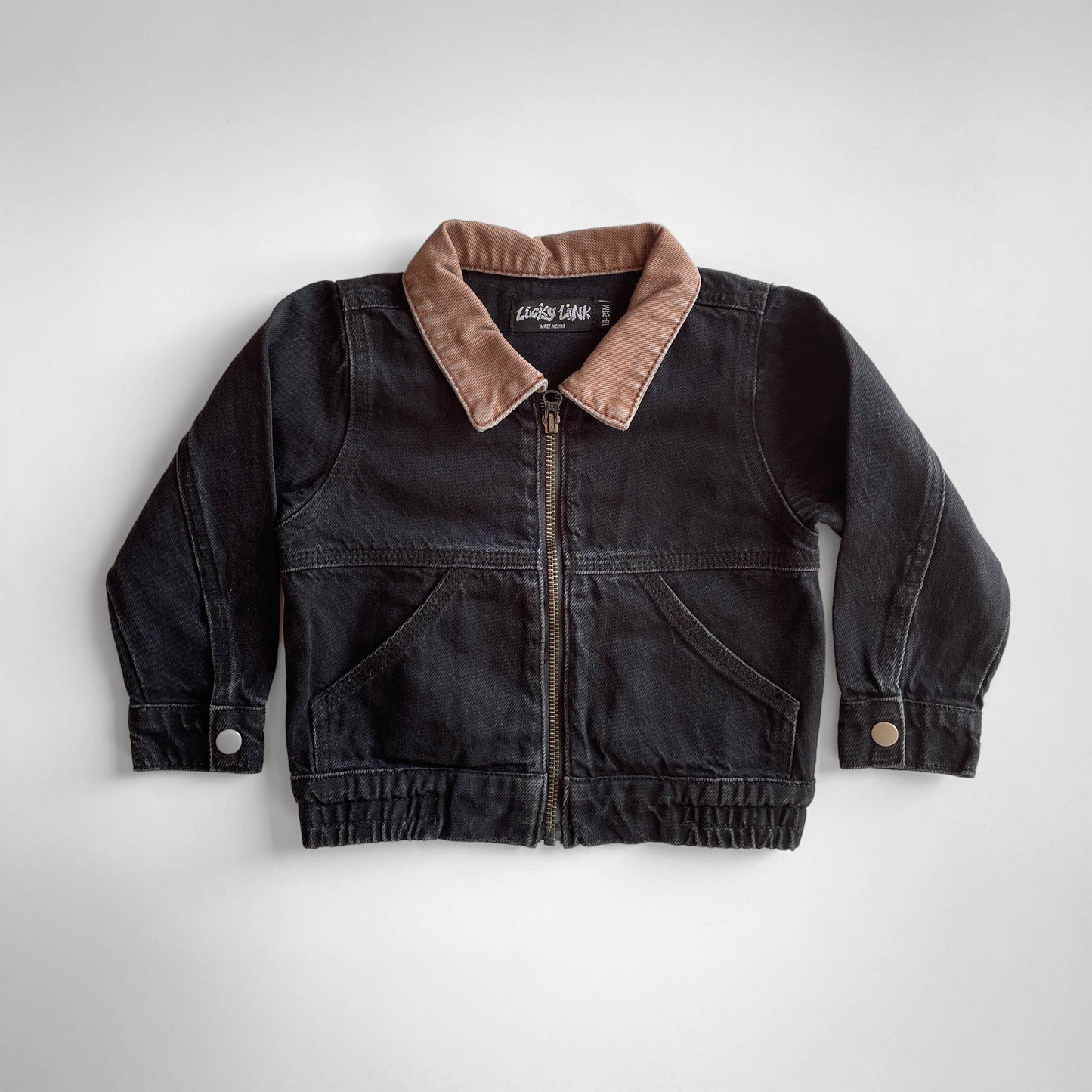 Black Vintage-Wash Denim Jacket
