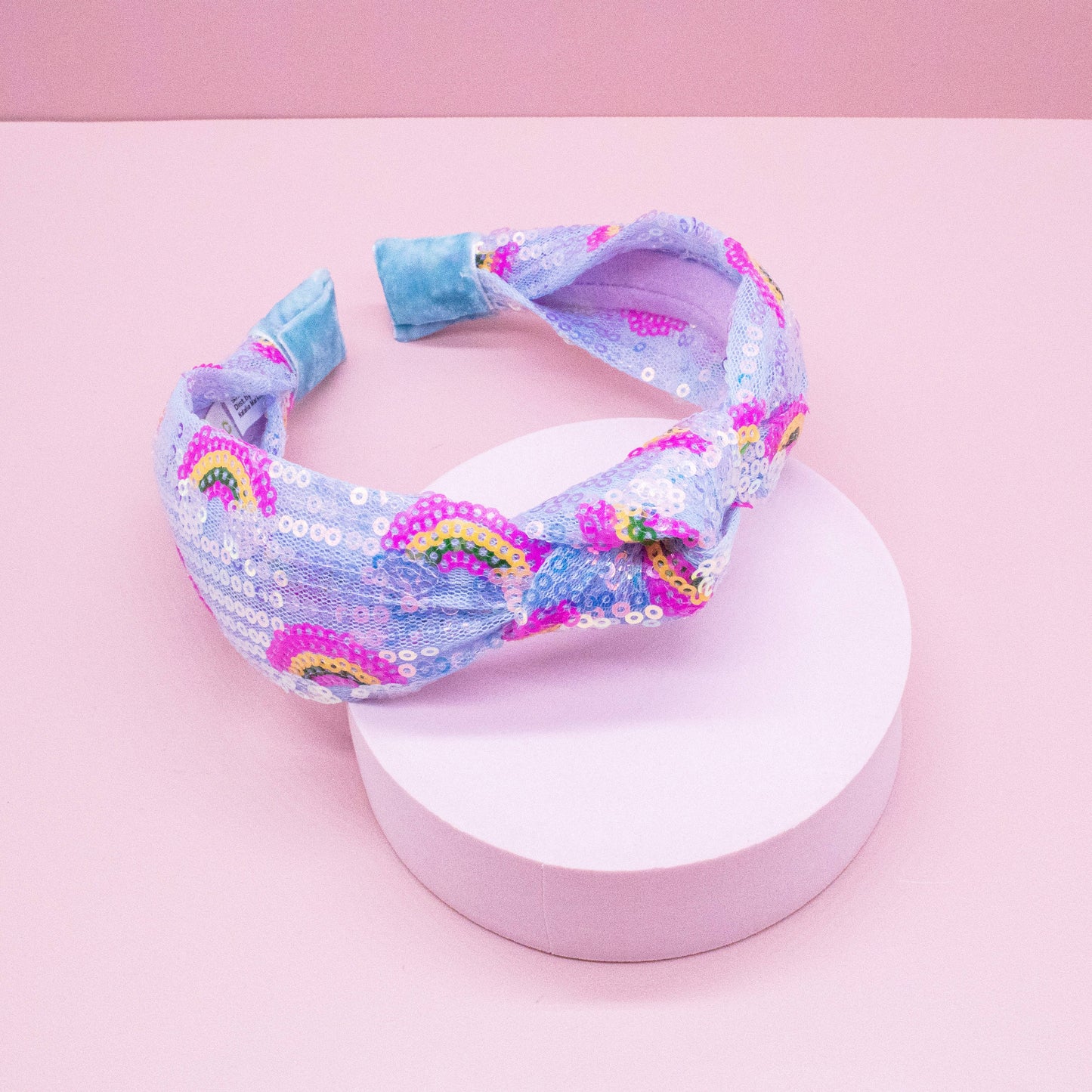 Sequin Knot Headband - Rainbow