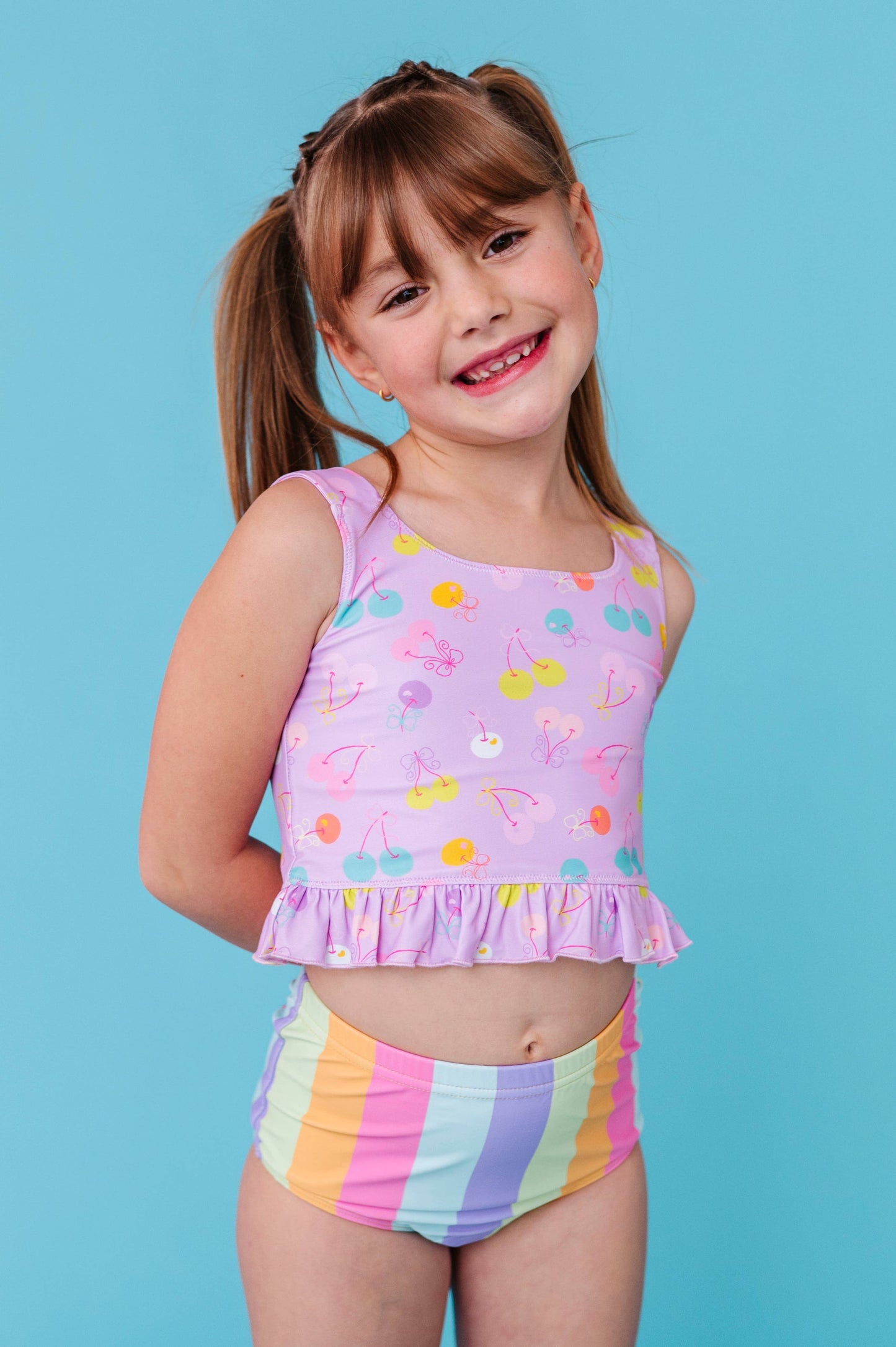 Cherry Crush Ruffle Tankini