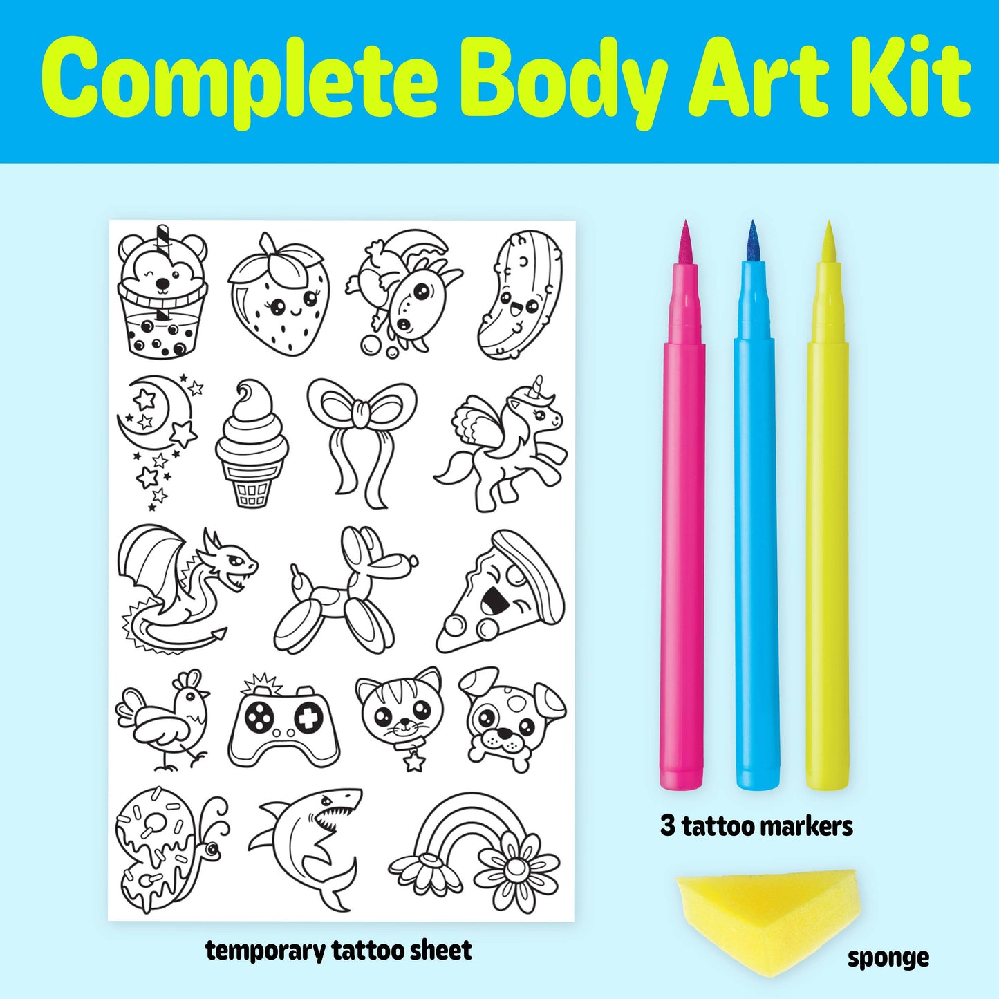 Color in Neon Tattoos Mini Craft Kit